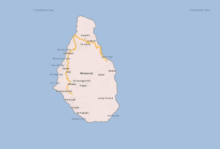 map of montserrat